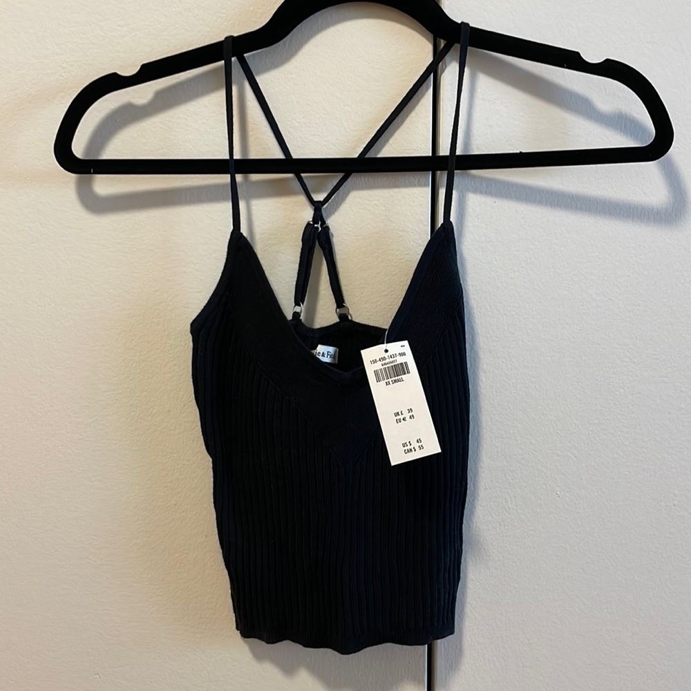 Abercrombie & Fitch Black Ribbed Tank Top